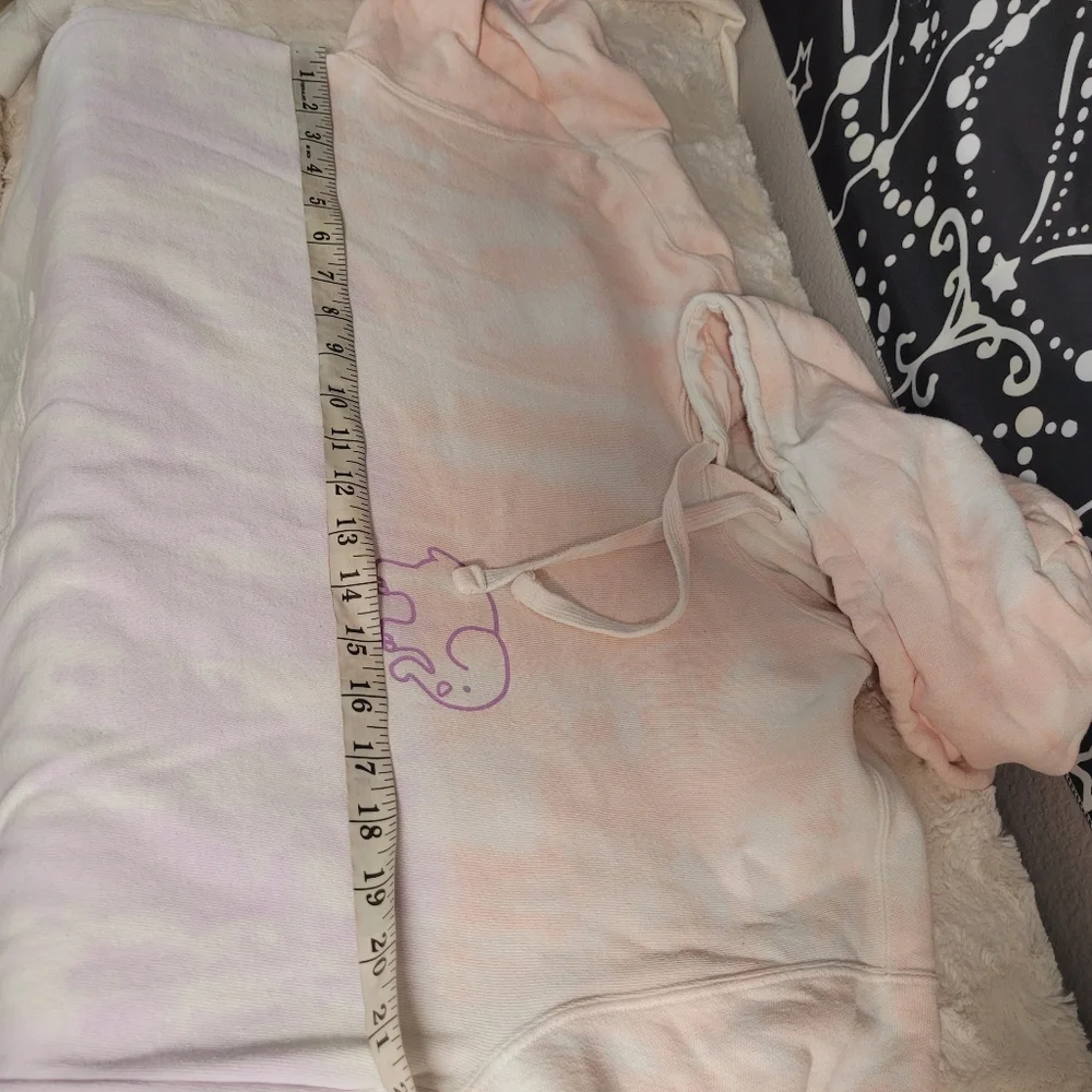 Ivory Ella Sweatshirt Hoodie Womens Size Medium Pink Tie Dye Colorful - Picture 7 of 9